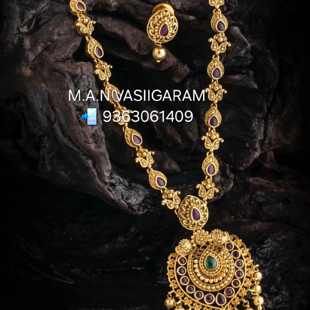 Premium Antique Neck set with earrings at M.A.N VASIIGARAM