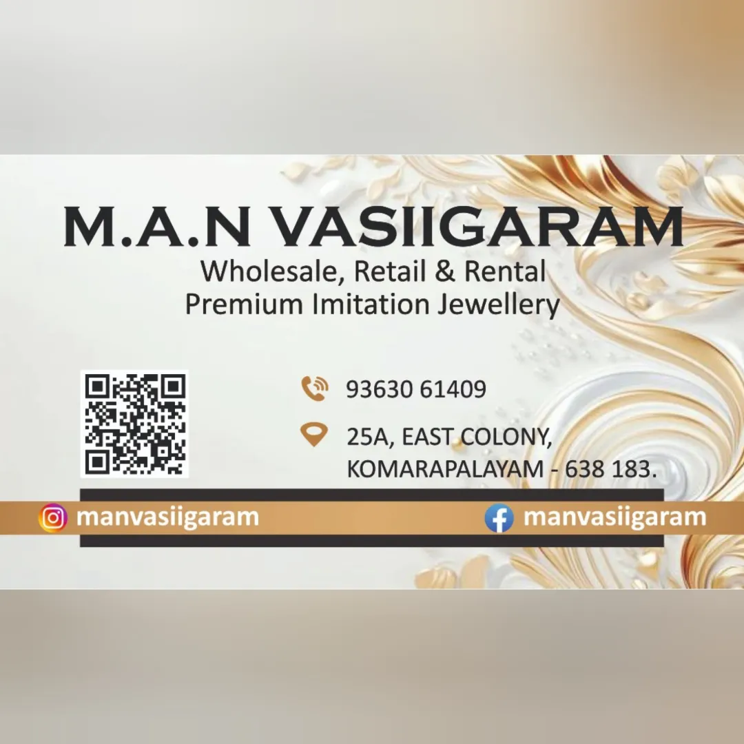 M.A.N VASIIGARAM, Premium Imitation Jewellery for Sales and Rental in Komarapalayam